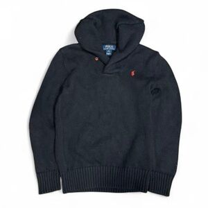 Polo Ralph Lauren Pony Shawl Collar Mockneck Black Knit Sweater